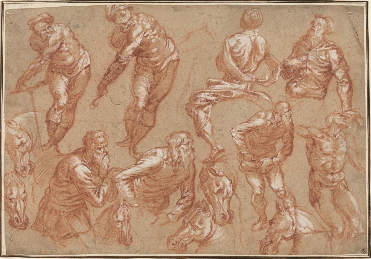 Badania figur autorstwa Bartholomaeus Spranger after Jacopo Tintoretto