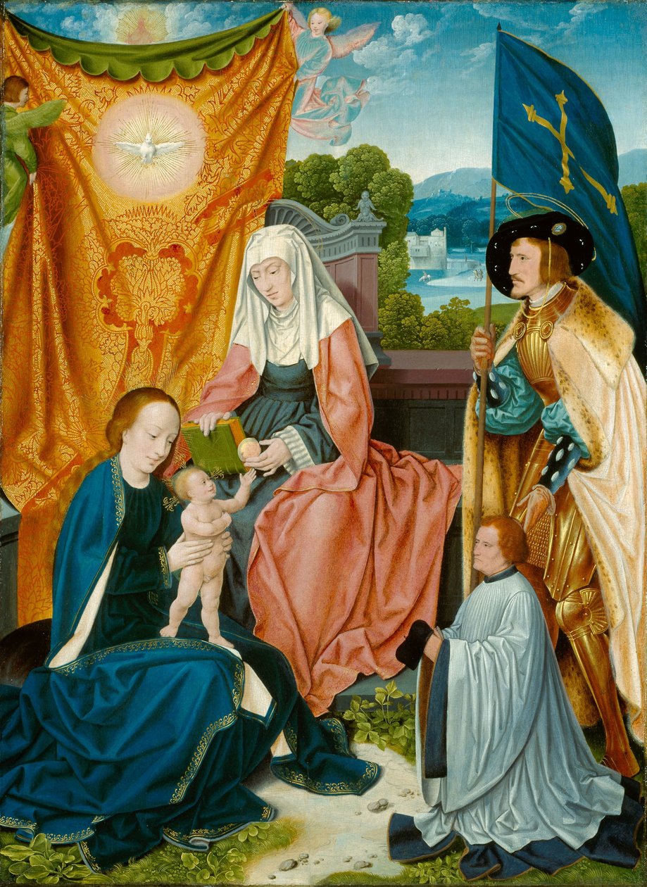 Dziewica z Dzieciątkiem ze świętą Anną, świętym Gereonem i darczyńcą, ok. 1520 (olej na płycie) autorstwa Bartholomaeus the Elder Bruyn