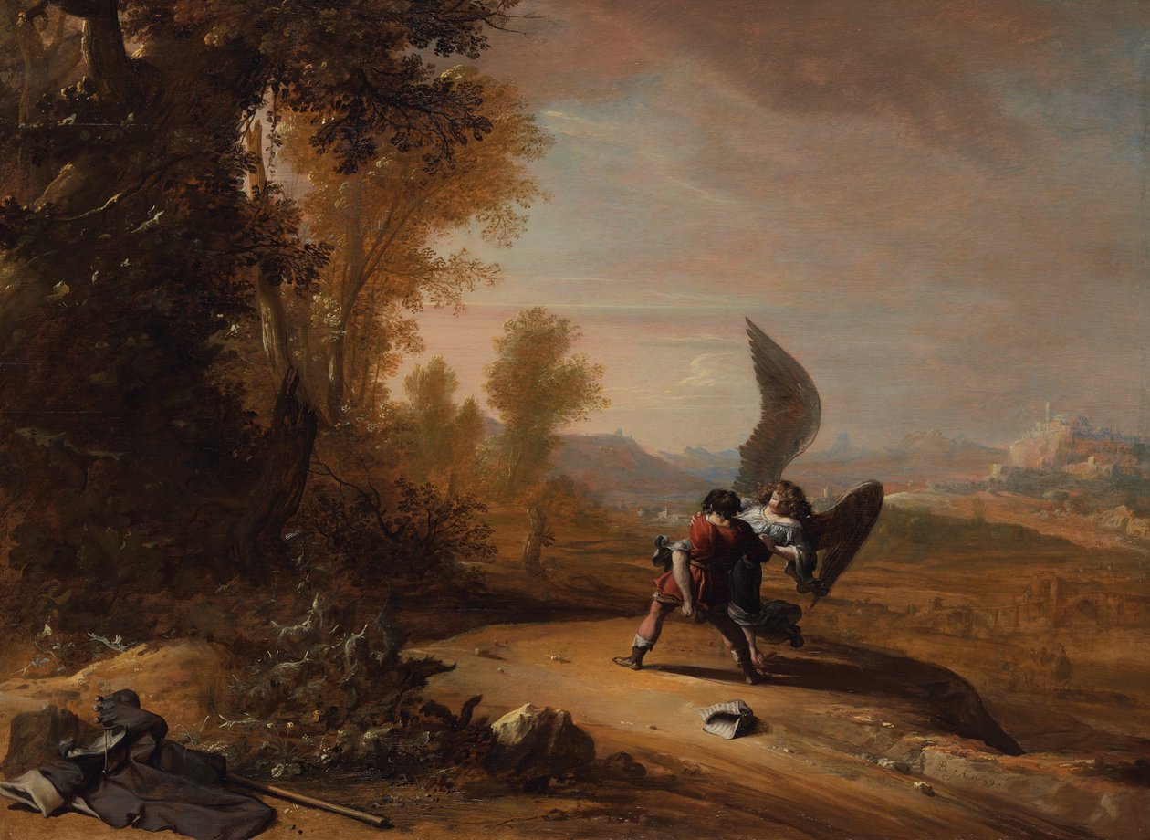 Jakub zmaga się z aniołem autorstwa Bartholomeus Breenbergh