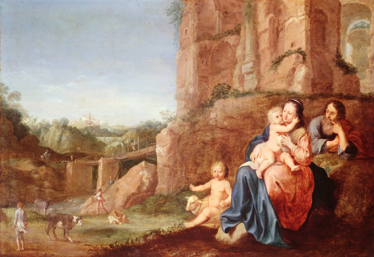 Ucieczka do Egiptu, XVII wiek autorstwa Bartholomeus Breenbergh