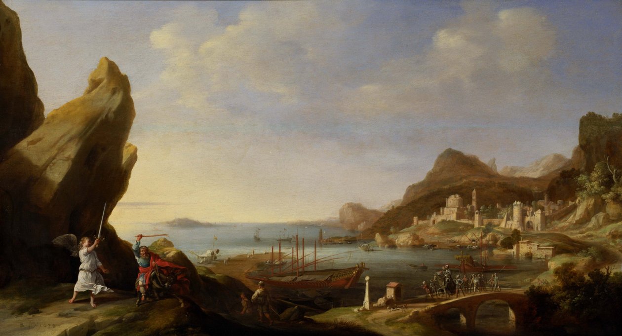 Pejzaż nadmorski z Balaamem i Osiołem, 1634 autorstwa Bartholomeus Breenbergh