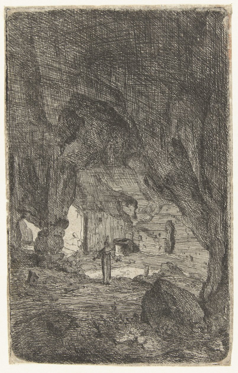 Wnętrze jaskini Jaskinia w Valmontane. Ruiny rzymskie (tytuł serii) Verscheyden wszedł do zrujnowanego budynku Soo as buyten Romen (tytuł serii) autorstwa Bartholomeus Breenbergh