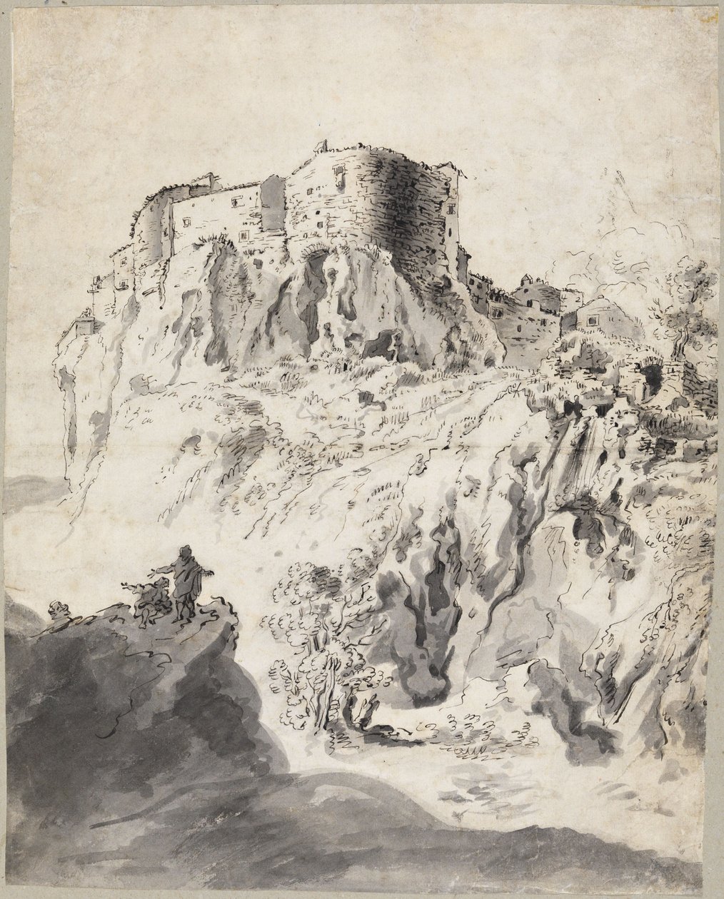 Włoski krajobraz z zamkiem autorstwa Bartholomeus Breenbergh