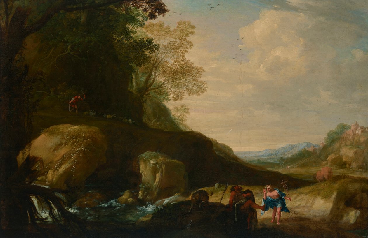 Krajobraz z Merkurym, Argos i Io autorstwa Bartholomeus Breenbergh