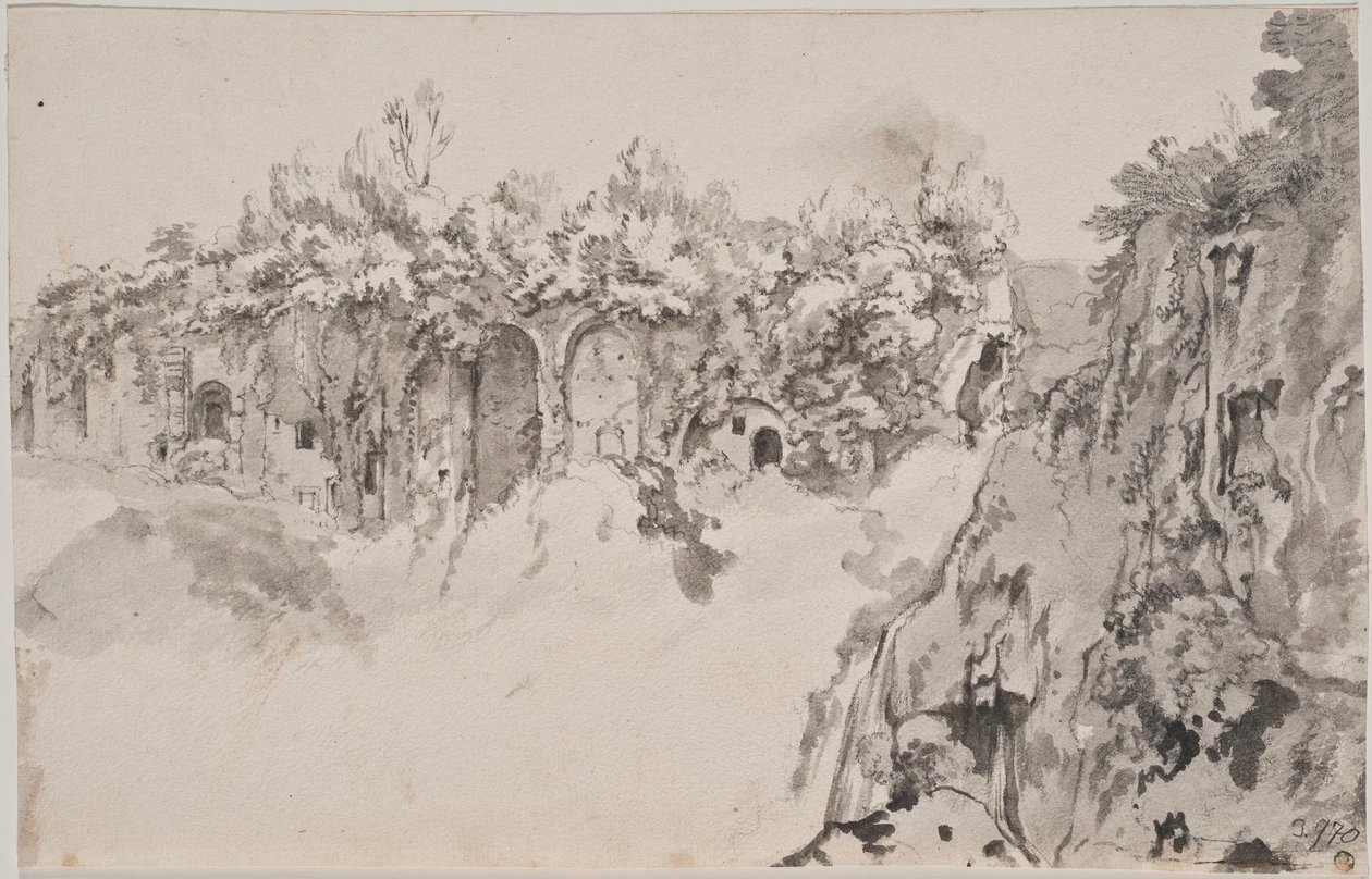 Wąwóz z zamurowanymi jaskiniami autorstwa Bartholomeus Breenbergh