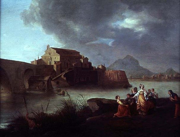 Znalezienie Mojżesza (olej na panelu) autorstwa Bartholomeus Breenbergh