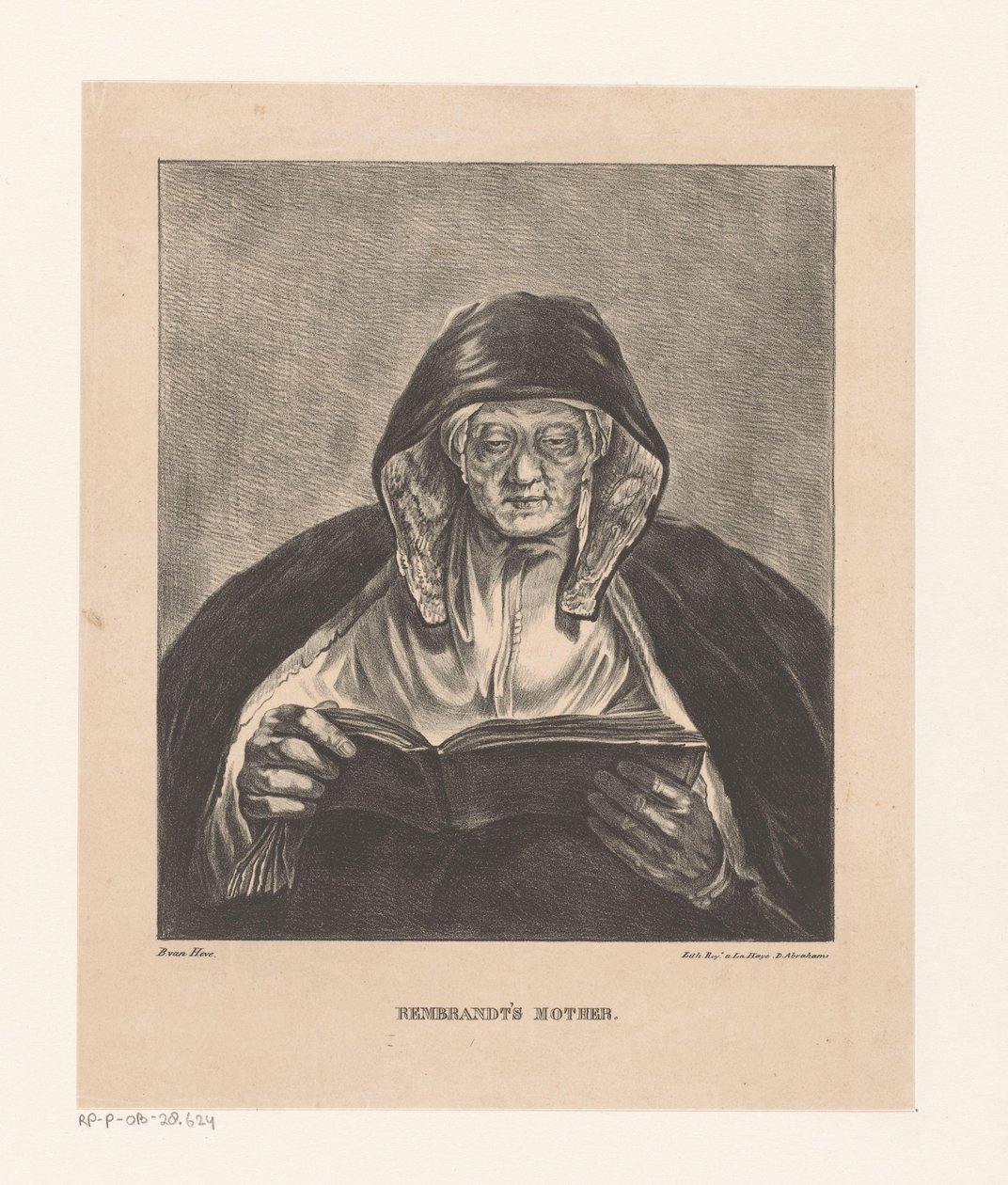 Portret starej kobiety czytającej Matka Rembrandta (tytuł na obiekcie) autorstwa Bartholomeus Johannes van Hove