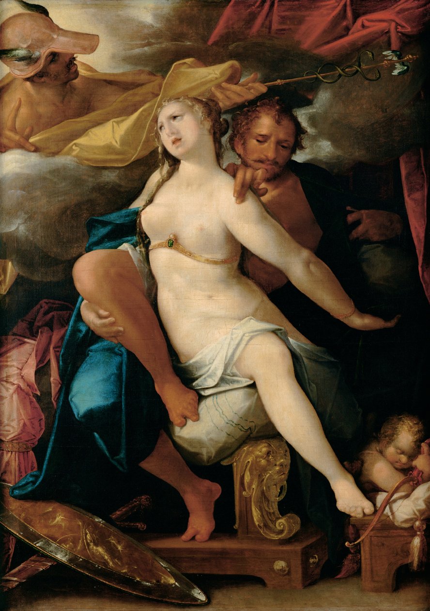 Wenus i Mars ostrzeżone przez Merkurego, ok. 1586 autorstwa Bartholomaeus Spranger