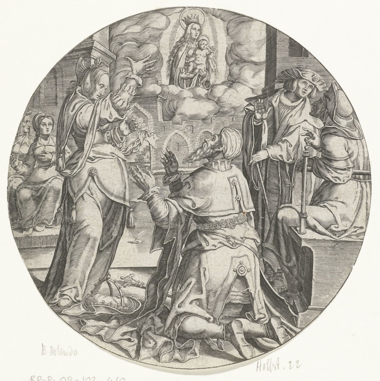Maryja z Dzieciątkiem ukazuje się cesarzowi Augustowi autorstwa Bartholomeus Willemsz. Dolendo