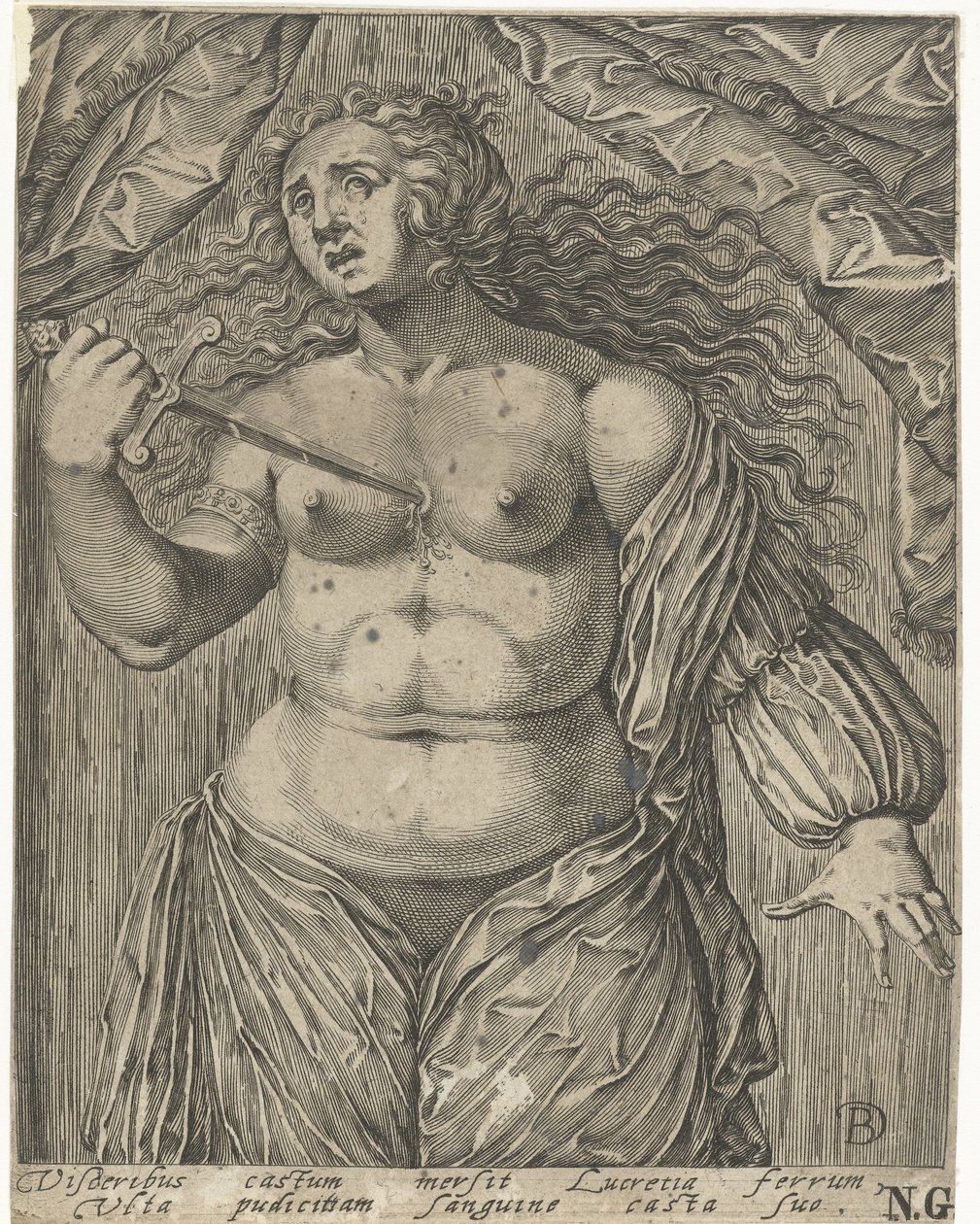 Samobójstwo Lukrecji autorstwa Bartholomeus Willemsz. Dolendo