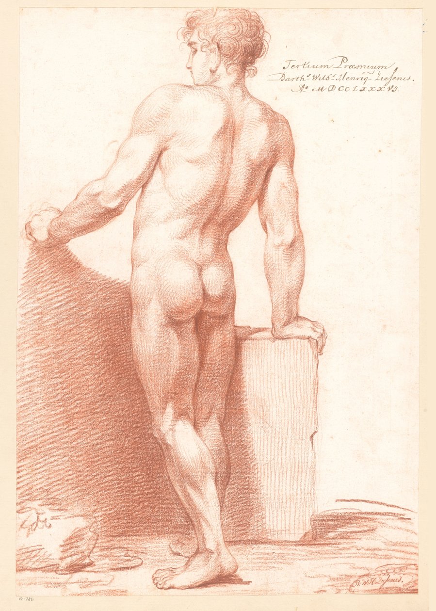 Akt męski stojący widziany z tyłu (III nagroda 1786) autorstwa Bartholomeus Ziesenis