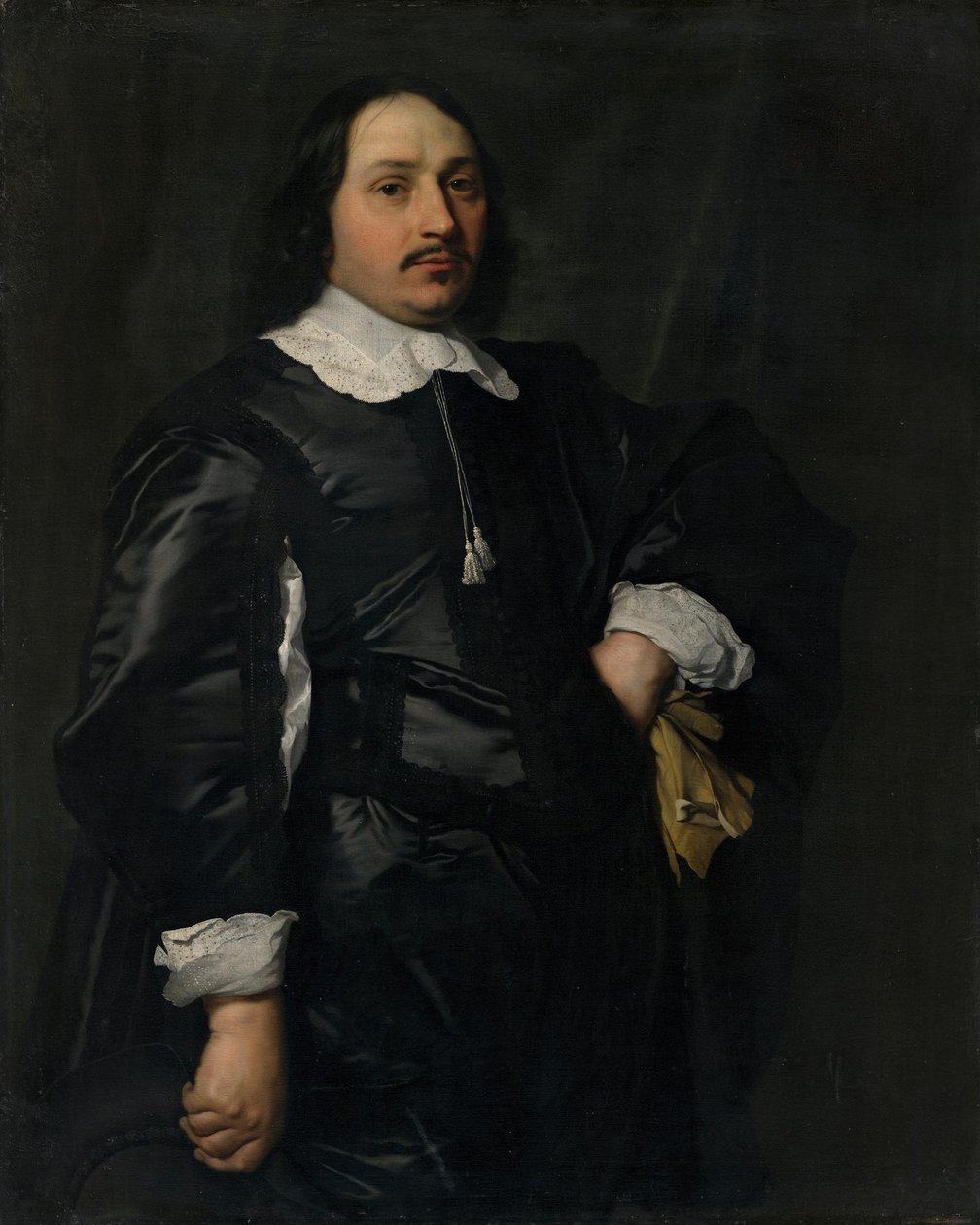 Portret mężczyzny w czarnym atłasowym kaftanie autorstwa Bartholomeus van der Helst