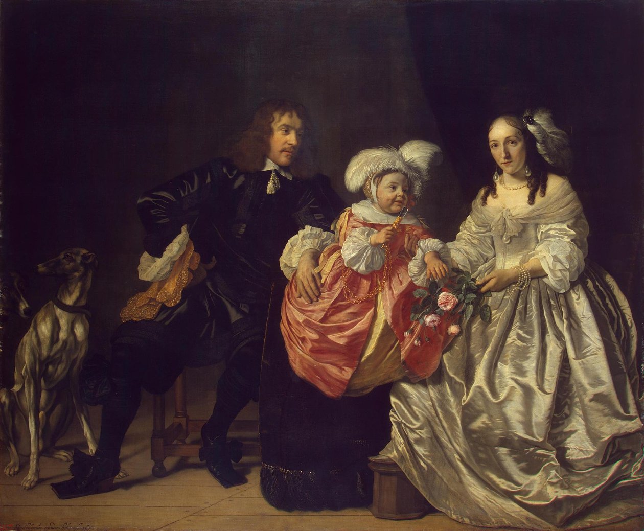 Portret rodzinny (Pieter Lucaszn van de Venne z Anną de Carpentier i dzieckiem) autorstwa Bartholomeus van der Helst