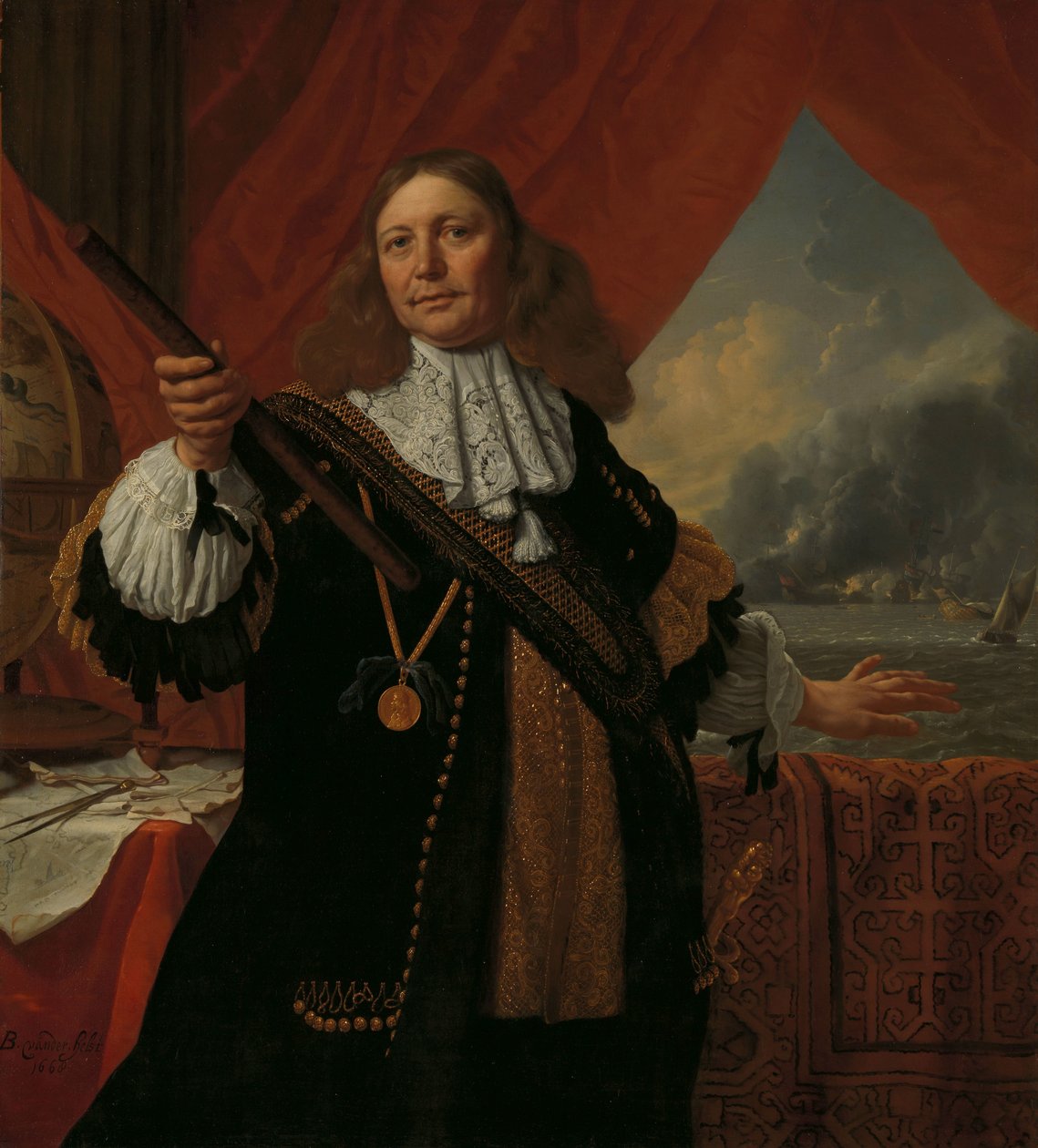 Johan de Liefde (ok. 1619-73), wiceadmirał autorstwa Bartholomeus van der Helst