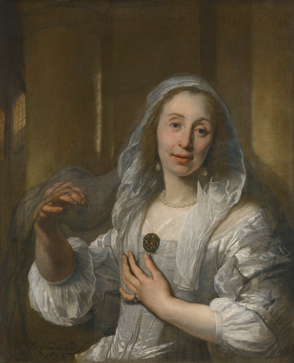Portret kobiety w bieli autorstwa Bartholomeus van der Helst