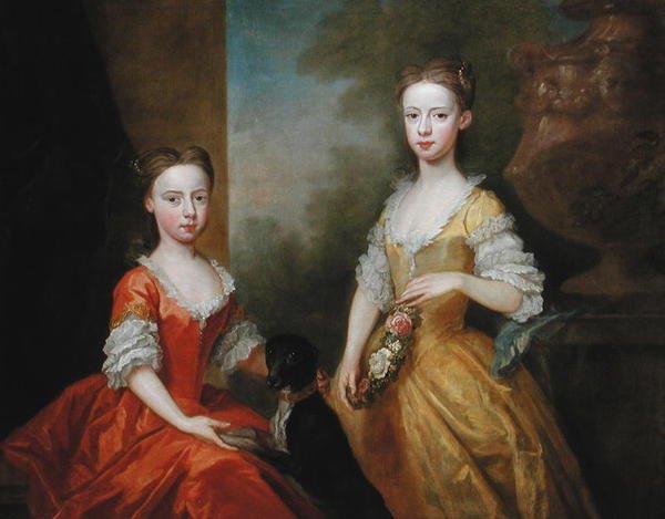Córki Scrope Egerton, 5. hrabia i 1. książę Bridgewater, ok. 1734 (olej na płótnie) autorstwa Bartholomew Dandridge