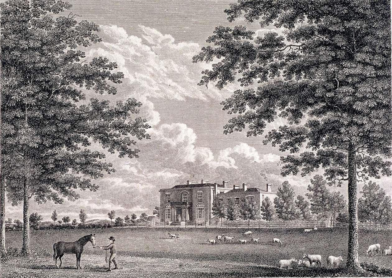 Brockwell Hall, Herne Hill, Lambeth, Londyn, 1820 autorstwa Bartholomew Howlett