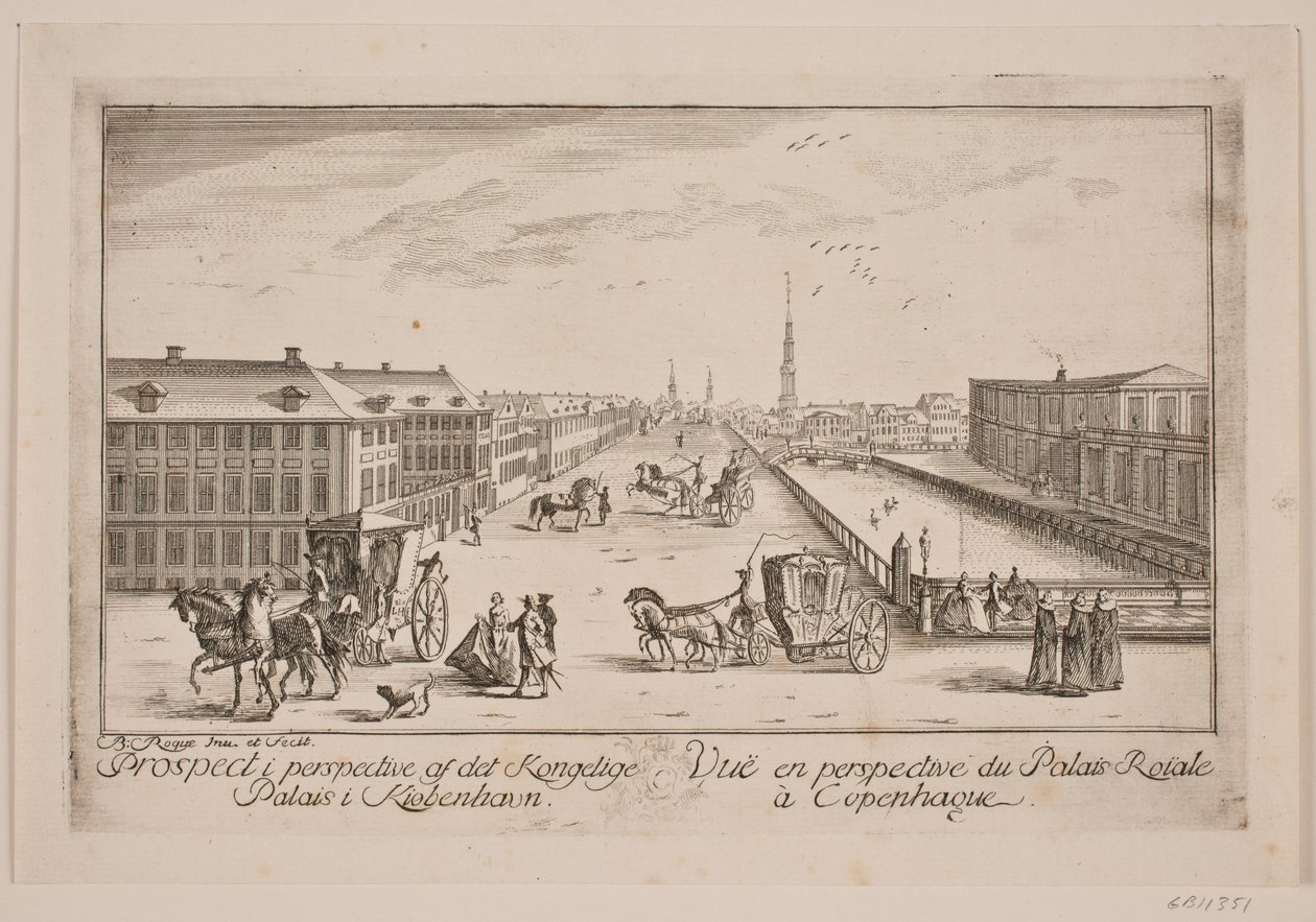 Kanał Frederiksholm, t.v. Rezydencja Księcia autorstwa Bartholomæus Roque
