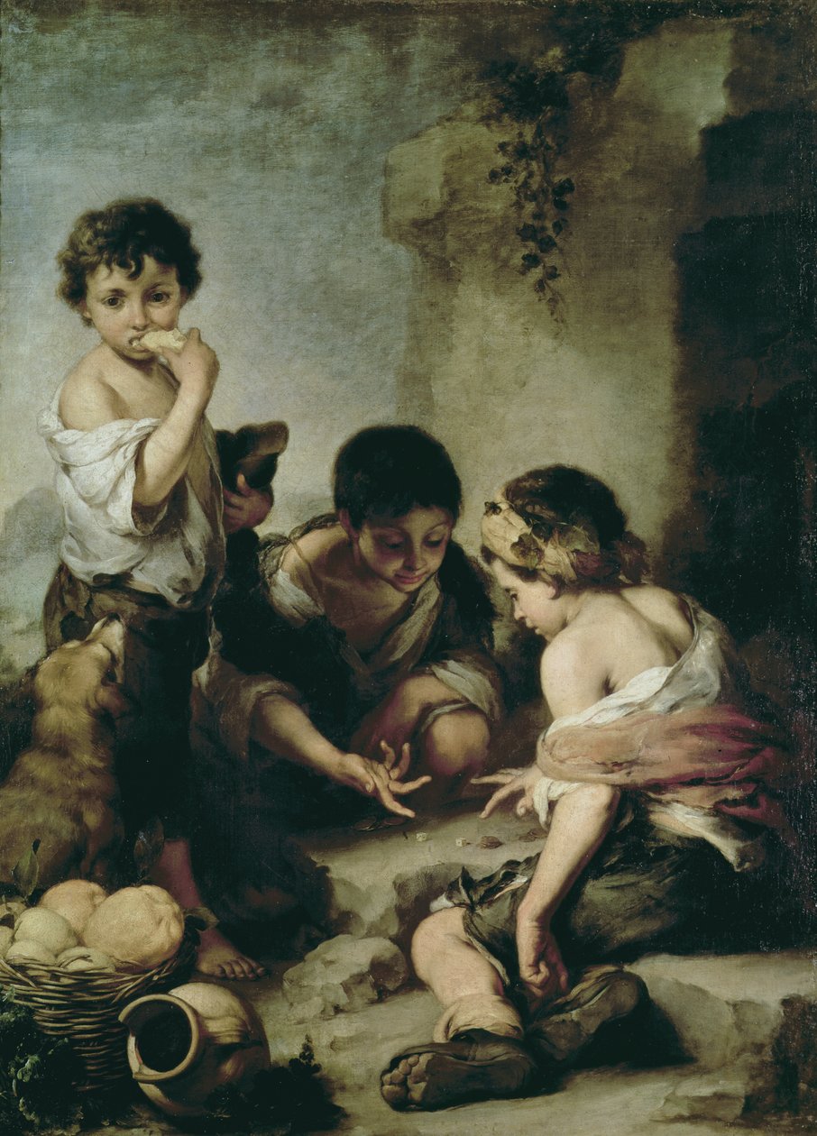 Chłopcy grający w kości, ok. 1670-75 autorstwa Bartolomé Esteban Murillo