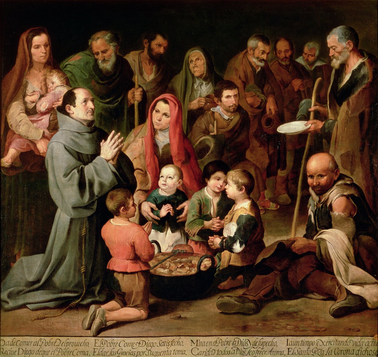 Św. Diego z Alcali rozdający żywność ubogim, 1645-46 autorstwa Bartolomé Esteban Murillo