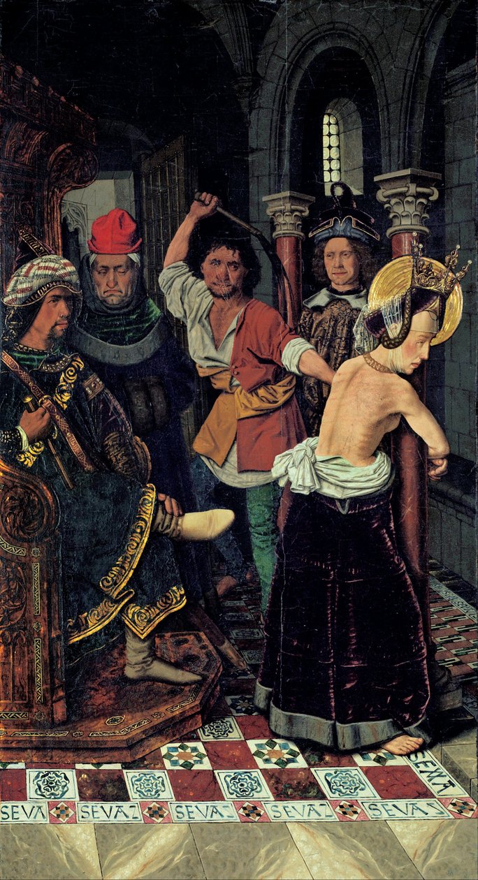 hiszpański: La flagellación de Santa Engracia Biczowanie świętej Engracii autorstwa Bartolomé Bermejo