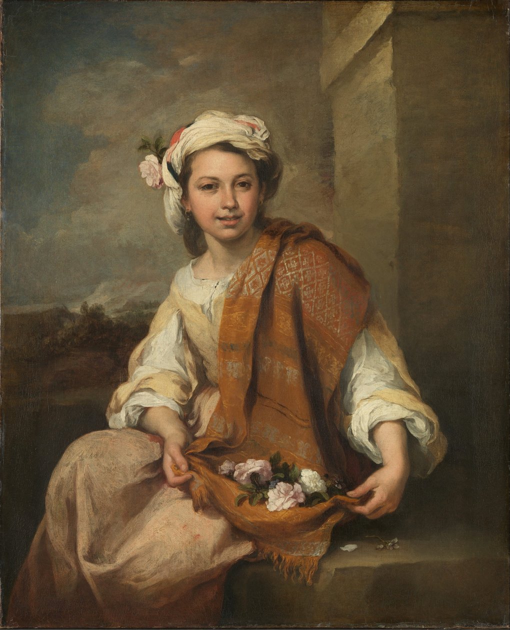 Dziewczyna z kwiatami autorstwa Bartolomé Esteban Murillo