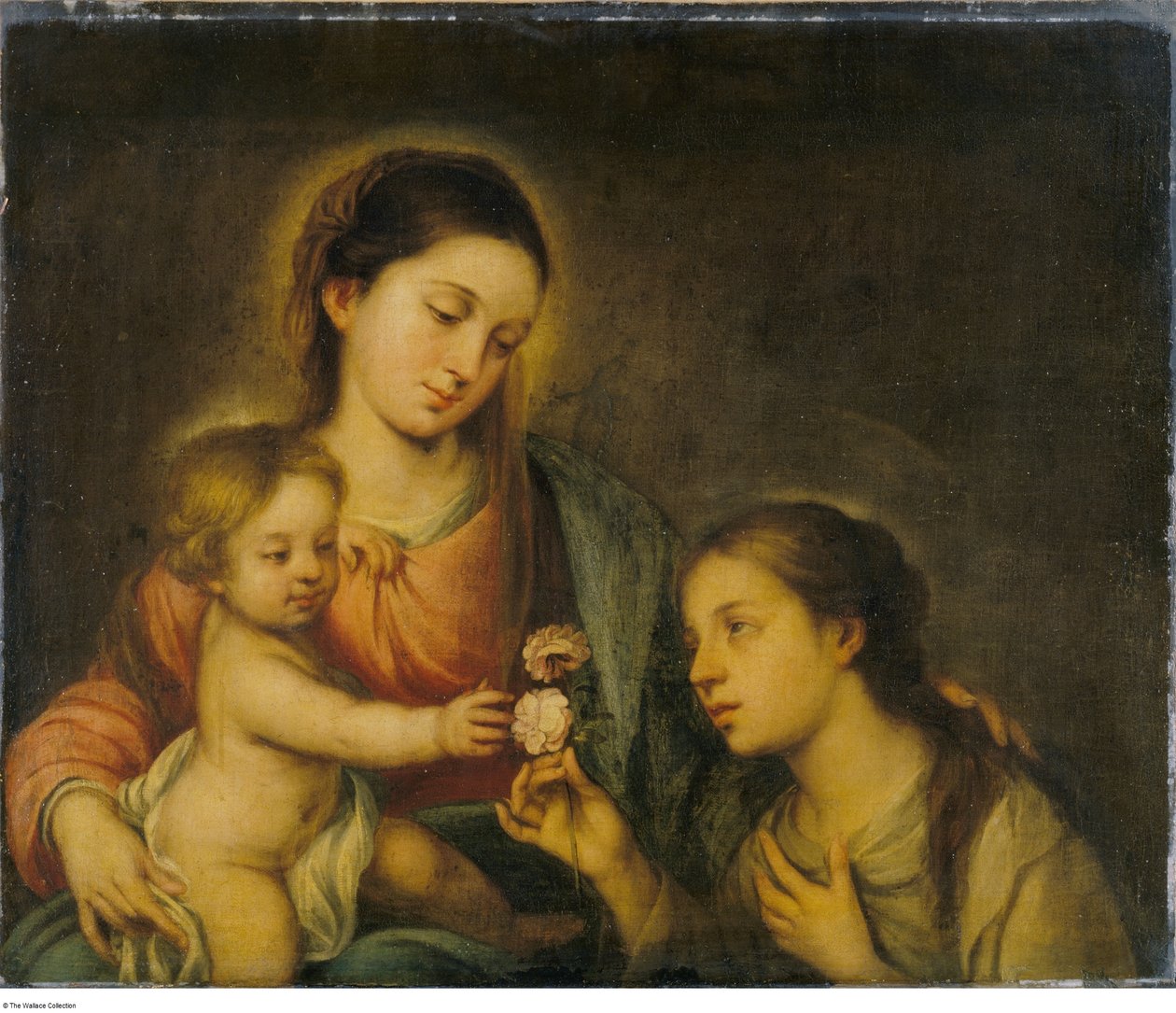 Według Bartolomé-Estebana Murillo - Dziewica z Dzieciątkiem i Święta Róża z Viterbo, P104 autorstwa Bartolomé Esteban Murillo