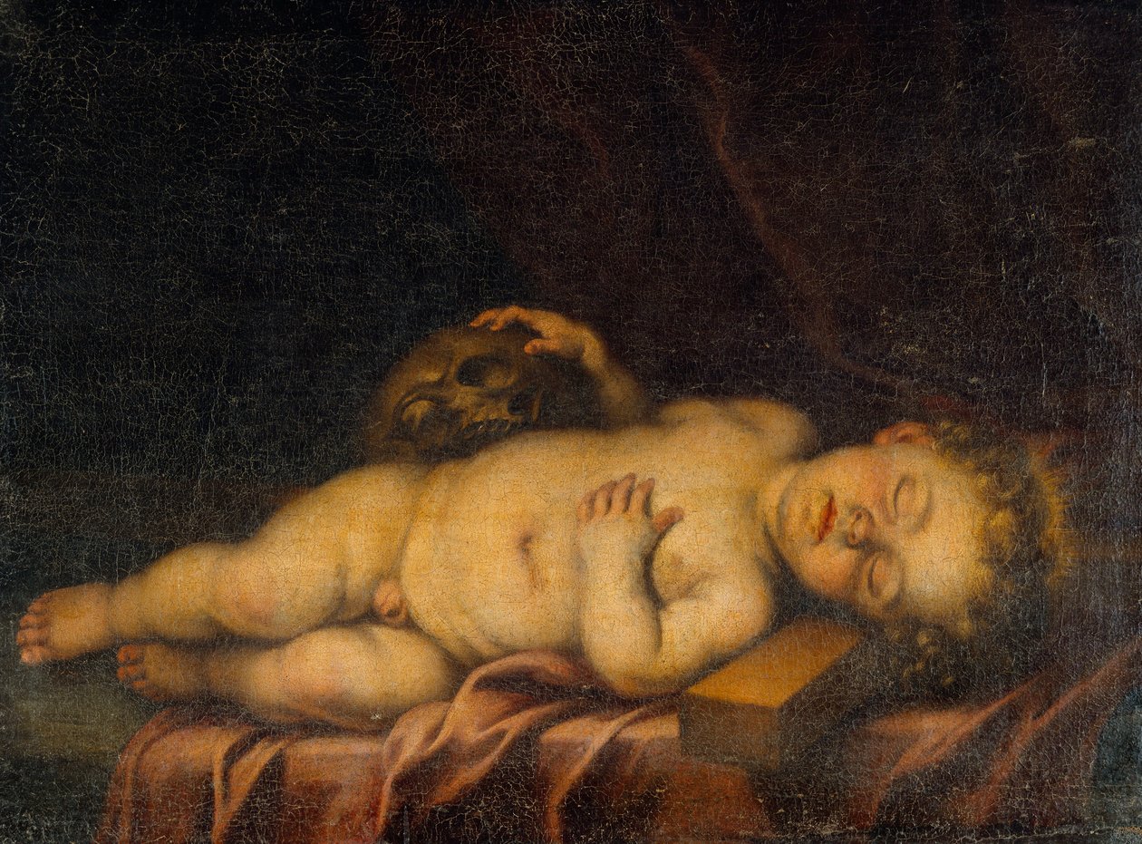 Dzieciątko Chrystus śpi na krzyżu autorstwa Bartolomé Esteban Murillo