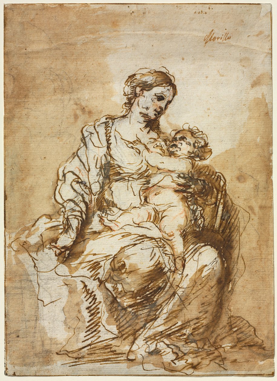 Madonna karmiąca Dzieciątko Jezus autorstwa Bartolomé Esteban Murillo