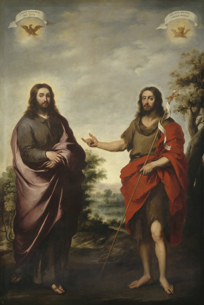Św. Jan Chrzciciel Wskazujący na Chrystusa, c. 1655. autorstwa Bartolomé Esteban Murillo