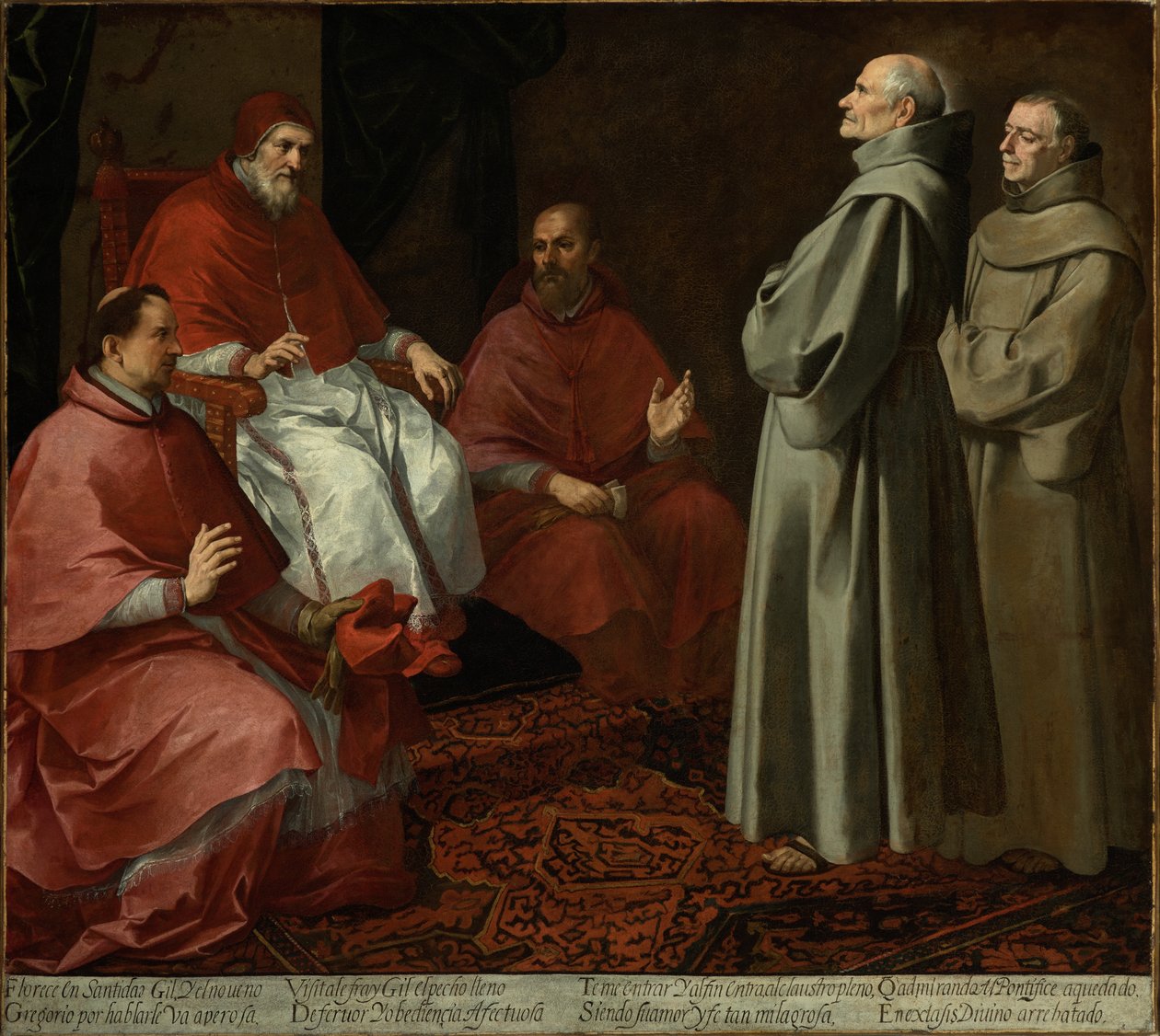 Błogosławieni Idzi przed papieżem Grzegorzem IX, ok. 1645-1646 autorstwa Bartolomé Esteban Murillo