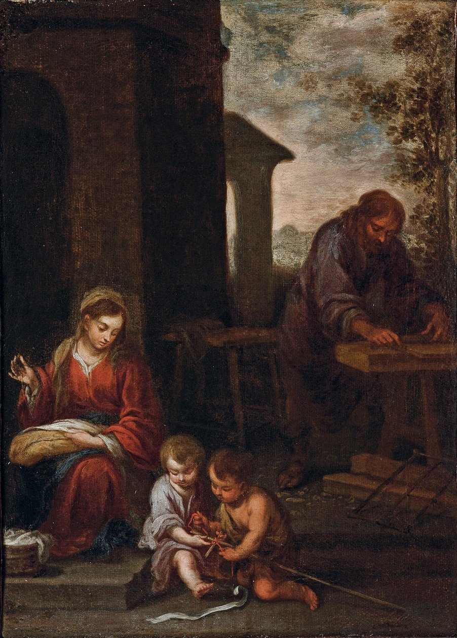 Święta Rodzina z Dzieciątkiem Św. Jan Chrzciciel, 1660-70 autorstwa Bartolomé Esteban Murillo
