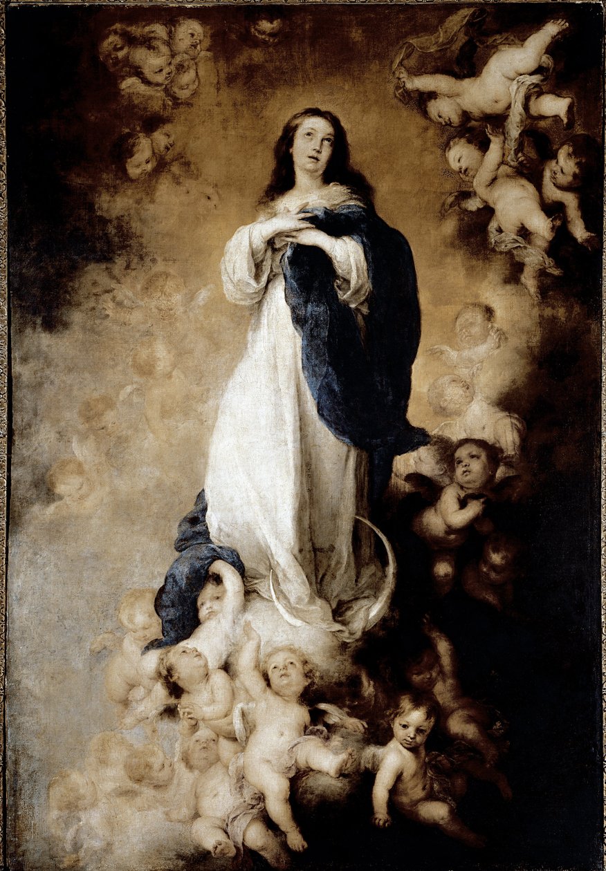 Niepokalane Poczęcie lub Dusza Niepokalane Poczęcie. (olej na płótnie) autorstwa Bartolomé Esteban Murillo