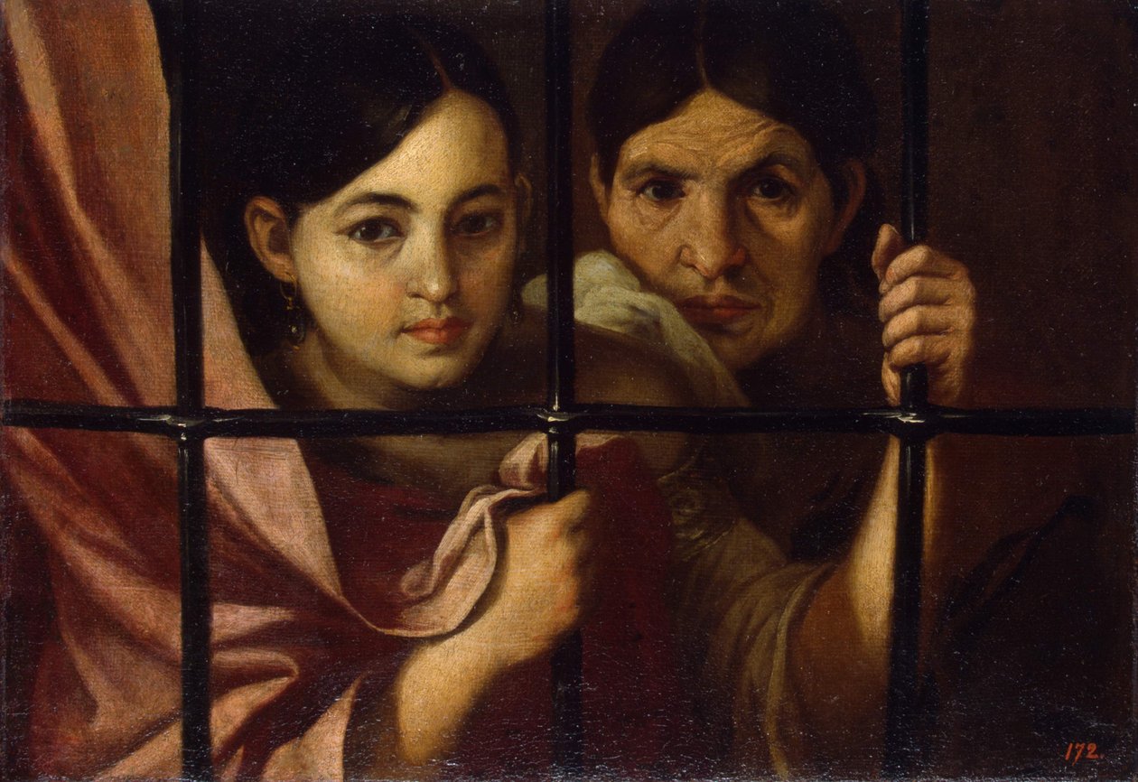 Dwie kobiety za kratką, 1645 autorstwa Bartolomé Esteban Murillo