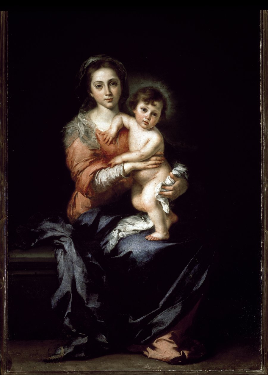Dziewica z dzieckiem - olej na płótnie autorstwa Bartolomé Esteban Murillo