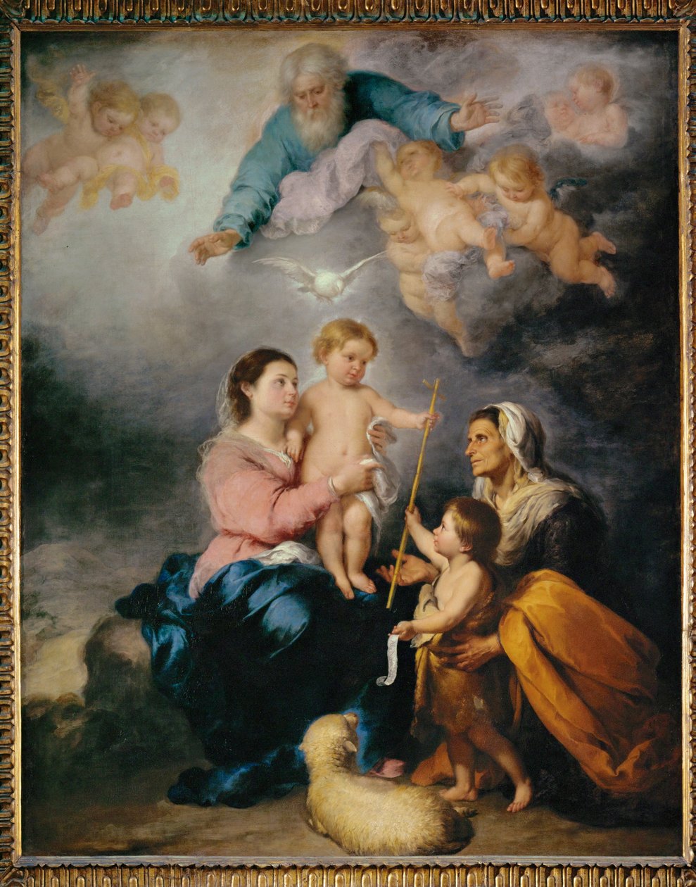 Święta Rodzina, znana jako Dziewica z Sewilli - ... autorstwa Bartolome Esteban (school of) Murillo