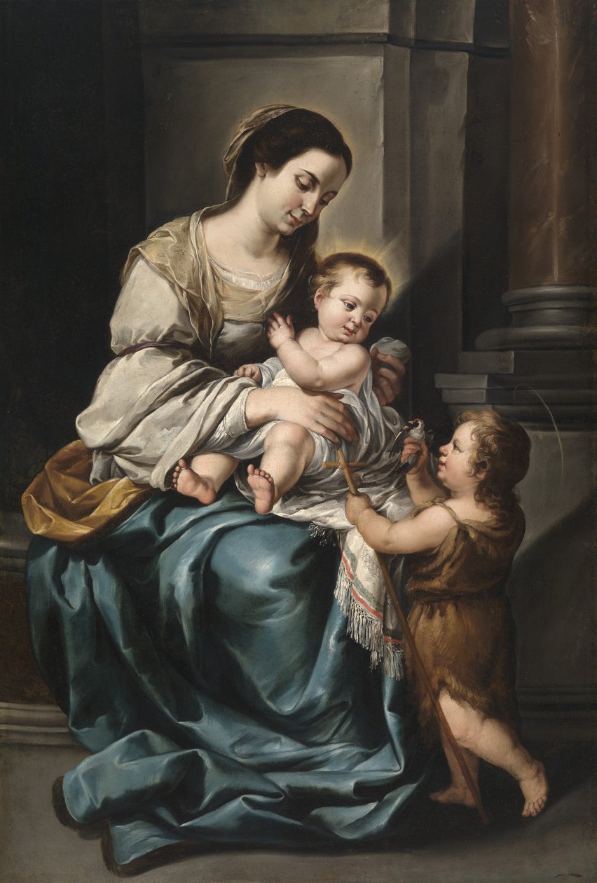 La Serrana, czyli Madonna z Dzieciątkiem i Dzieciątkiem Św. Janem (olej na płótnie) autorstwa Bartolomé Esteban Murillo