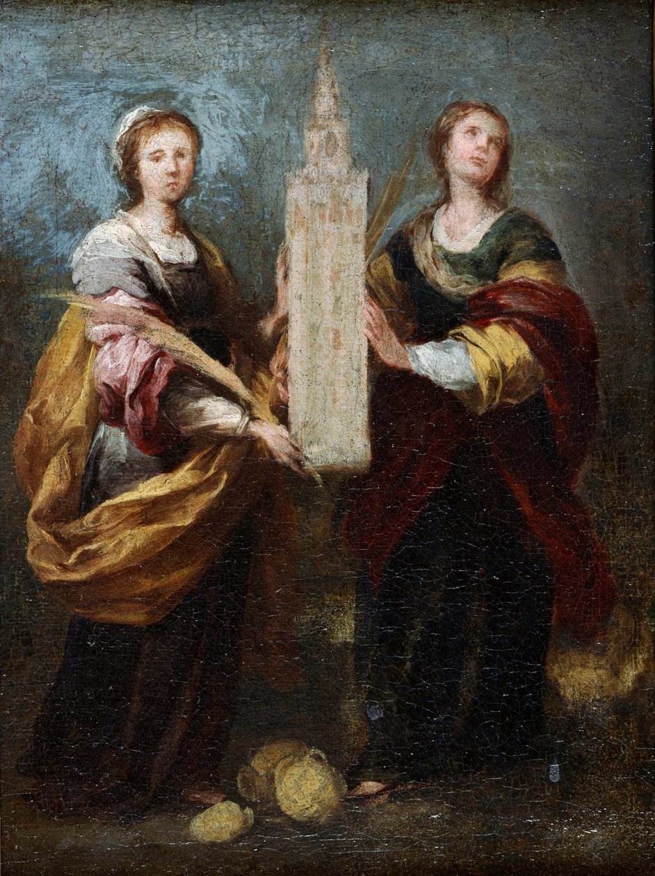 „Reprezentacja świętych Justusa i Rufiny (III w.)” (Justa i Rufina) Obraz Bartolome Estebana Murillo (1617-1682) ok. 1665 r. przyćmienie 32x24 cm Narodowe Muzeum Sztuki Zachodniej, Tokio autorstwa Bartolomé Esteban Murillo