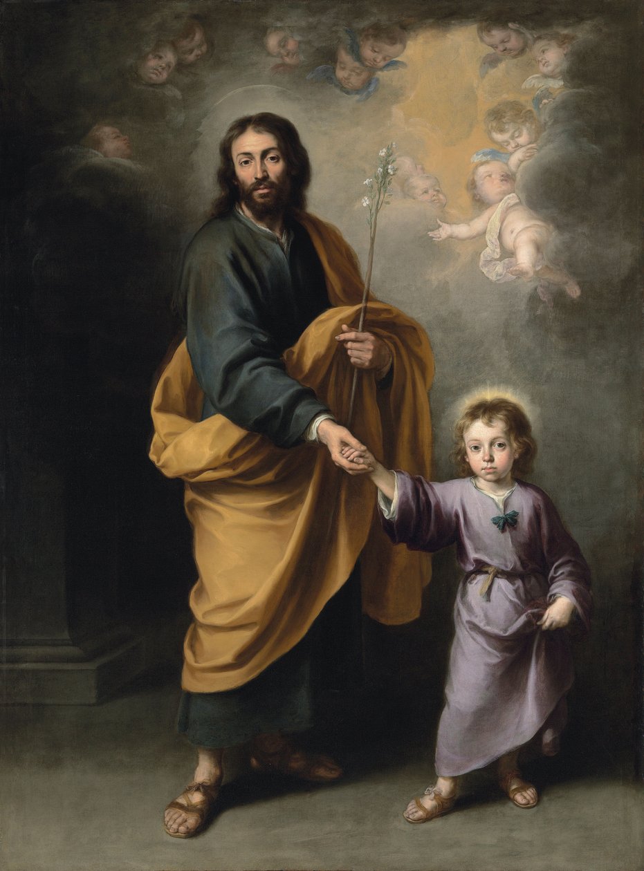 Święty Józef i Dzieciątko Jezus (olej na płótnie) autorstwa Bartolomé Esteban Murillo