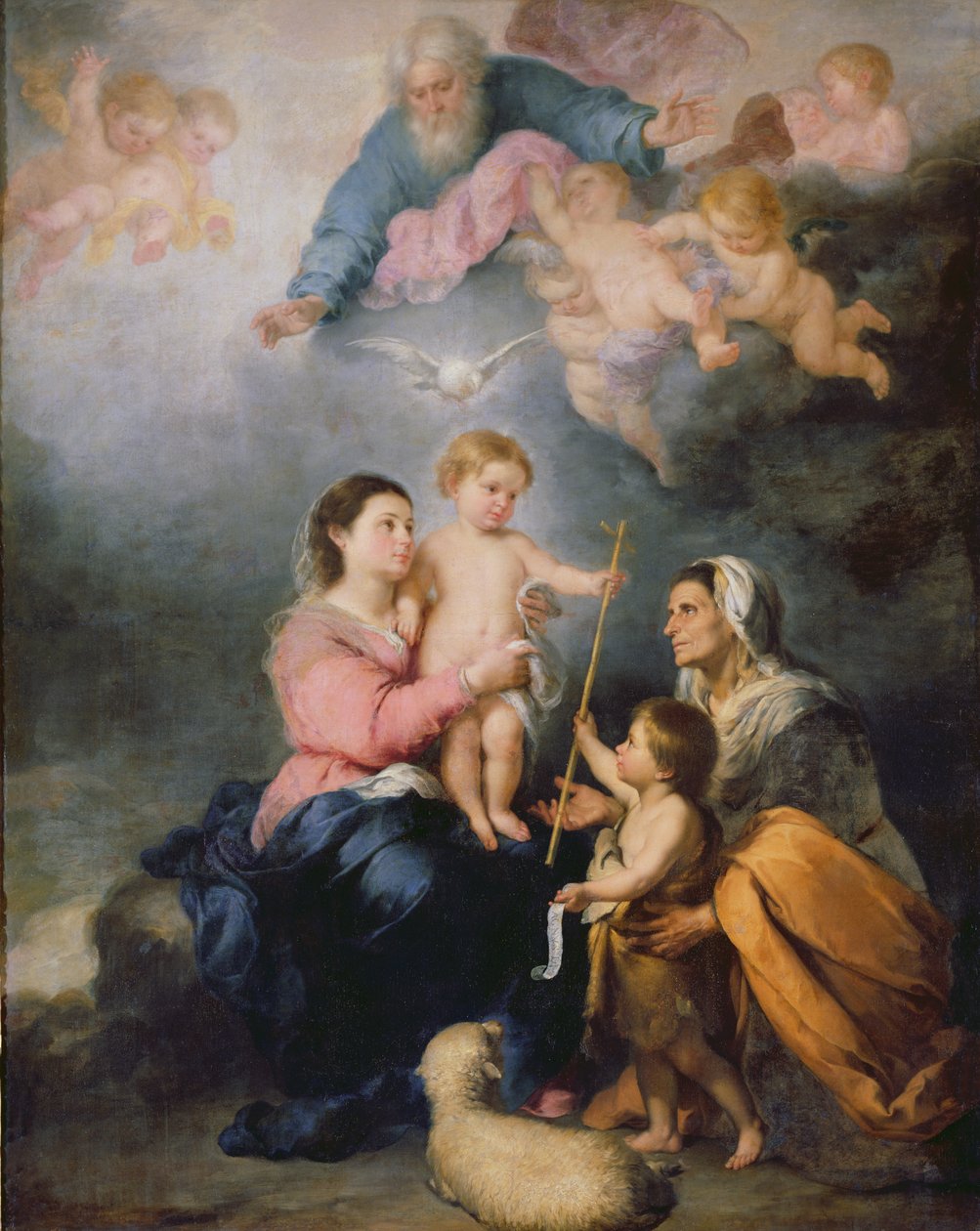 Święta Rodzina lub Dziewica z Sewilli (olej na płótnie) autorstwa Bartolomé Esteban Murillo