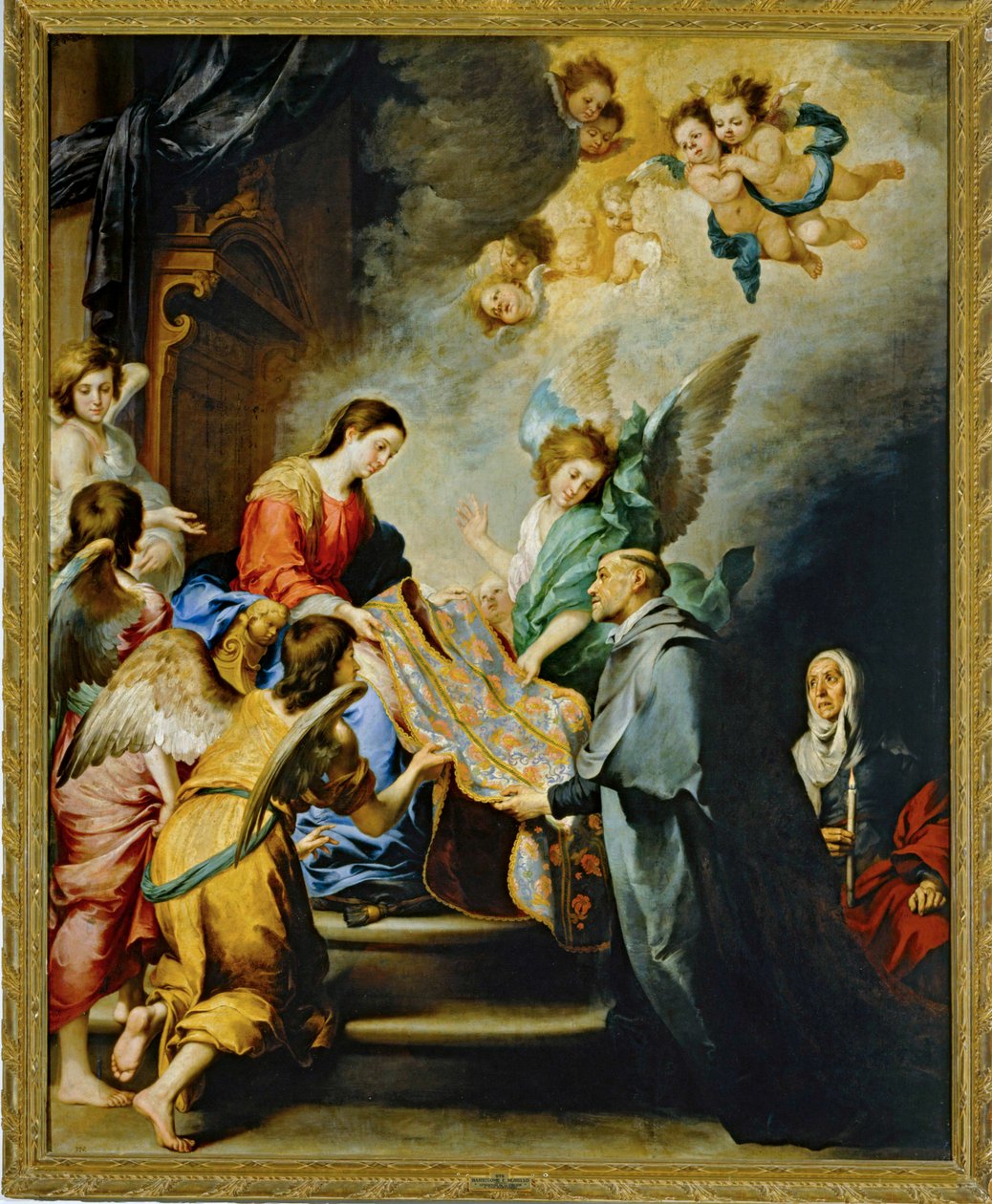 Zstąpienie Najświętszej Maryi Panny, aby wynagrodzić pisanie świętego Ildefonso z Toledo ... (obraz na płótnie) autorstwa Bartolomé Esteban Murillo