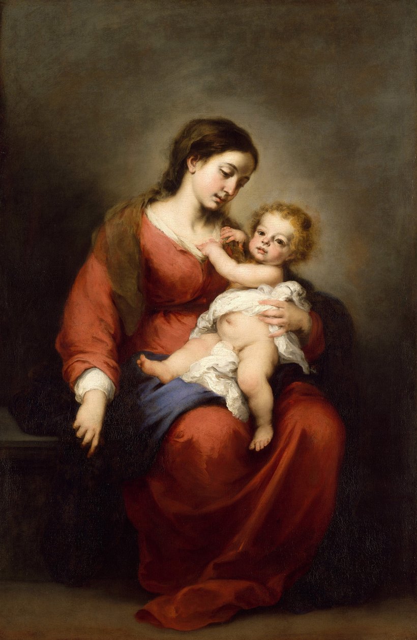 Dziewica z Dzieciątkiem, ok. 1670-72 (olej na płótnie) autorstwa Bartolomé Esteban Murillo