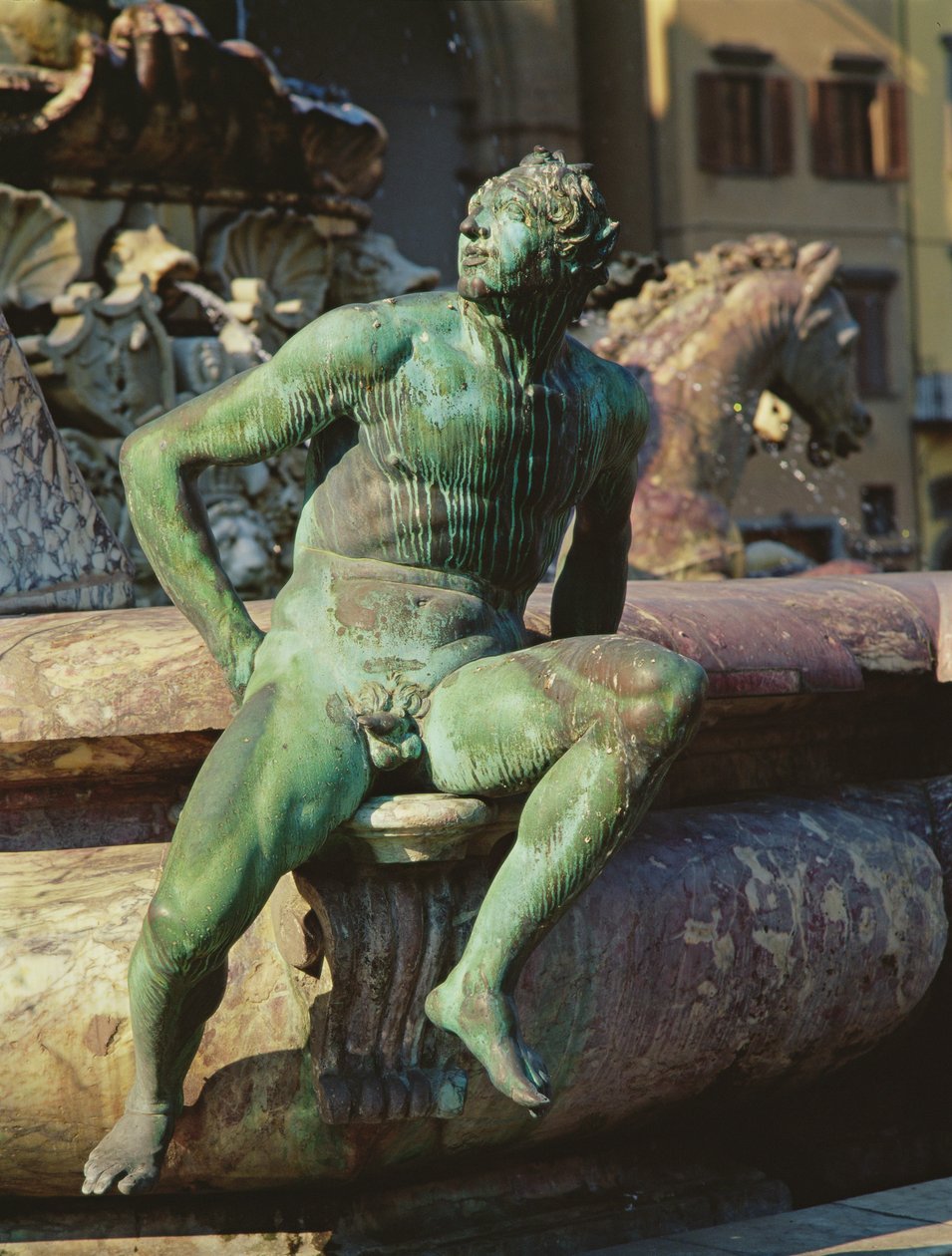 Fragment Fontanny Neptuna, Piazza della Signoria, Florencja, 1565 brąz autorstwa Bartolomeo Ammannati