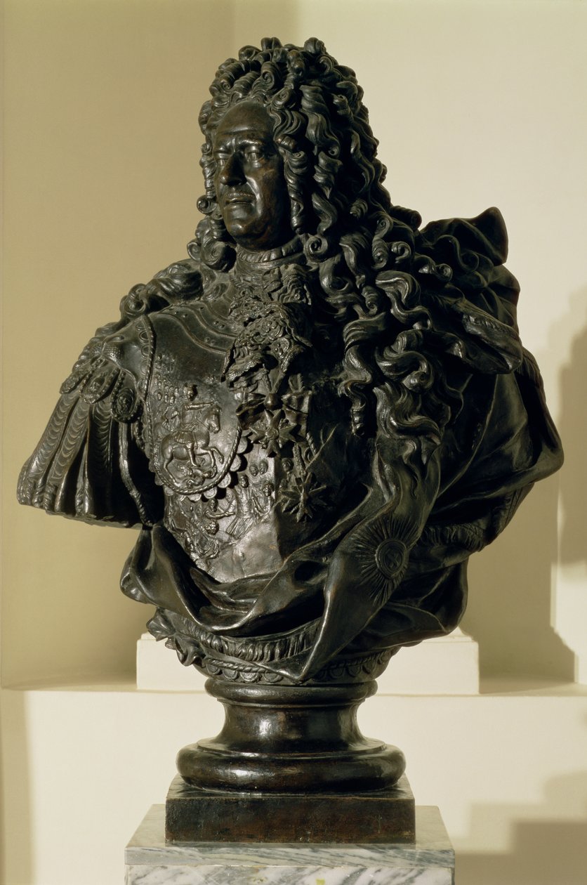 Popiersie portretowe Aleksandra Daniłowicza Mienszykowa (1673-1729) 1716-7 (brąz) autorstwa Bartolomeo Carlo, conte Rastrelli
