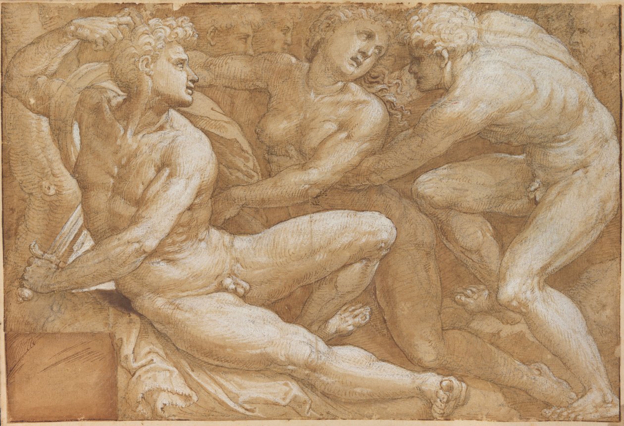 Scena mitologiczna Gwałt Sabinek? autorstwa Bartolomeo Neroni