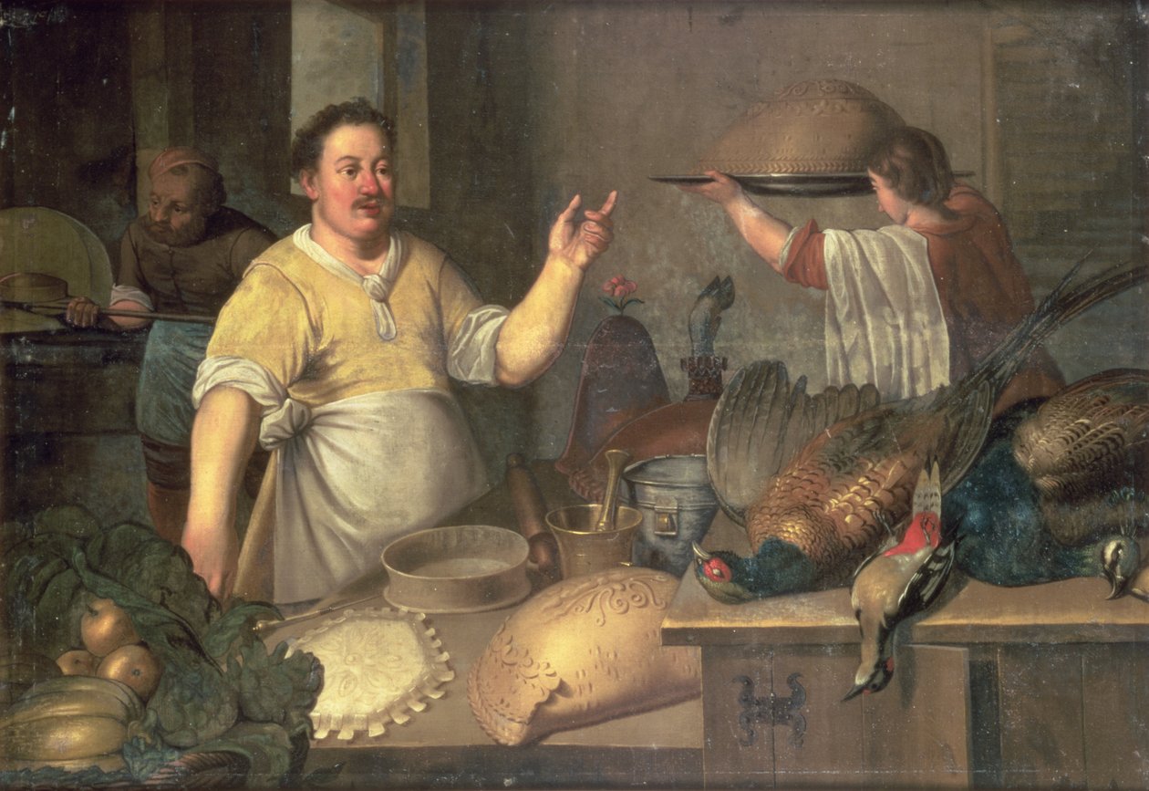 Piekarz przygotowujący ciasta autorstwa Bartolomeo Passaroti