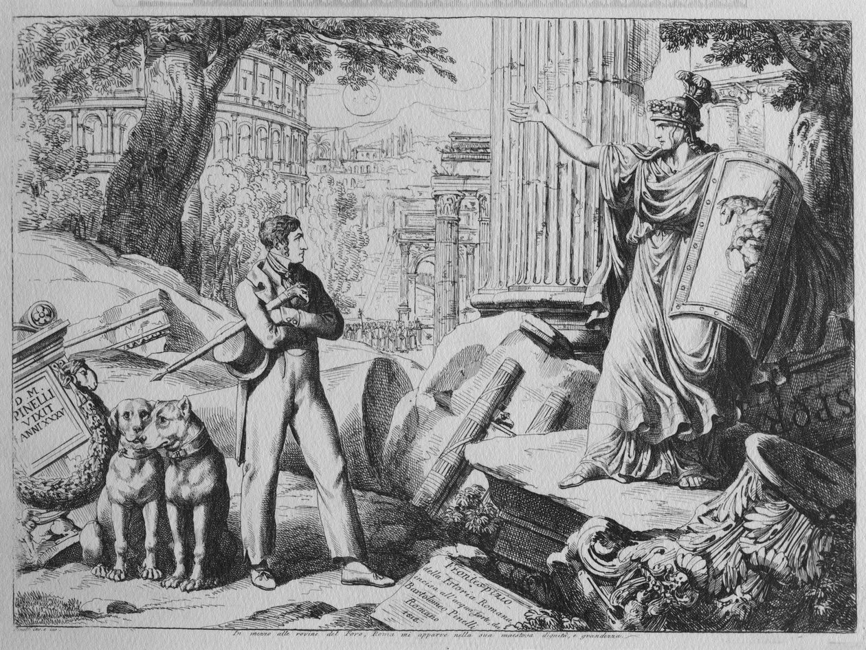 Frontyspis do „Istoria Romana”, 1818 autorstwa Bartolomeo Pinelli
