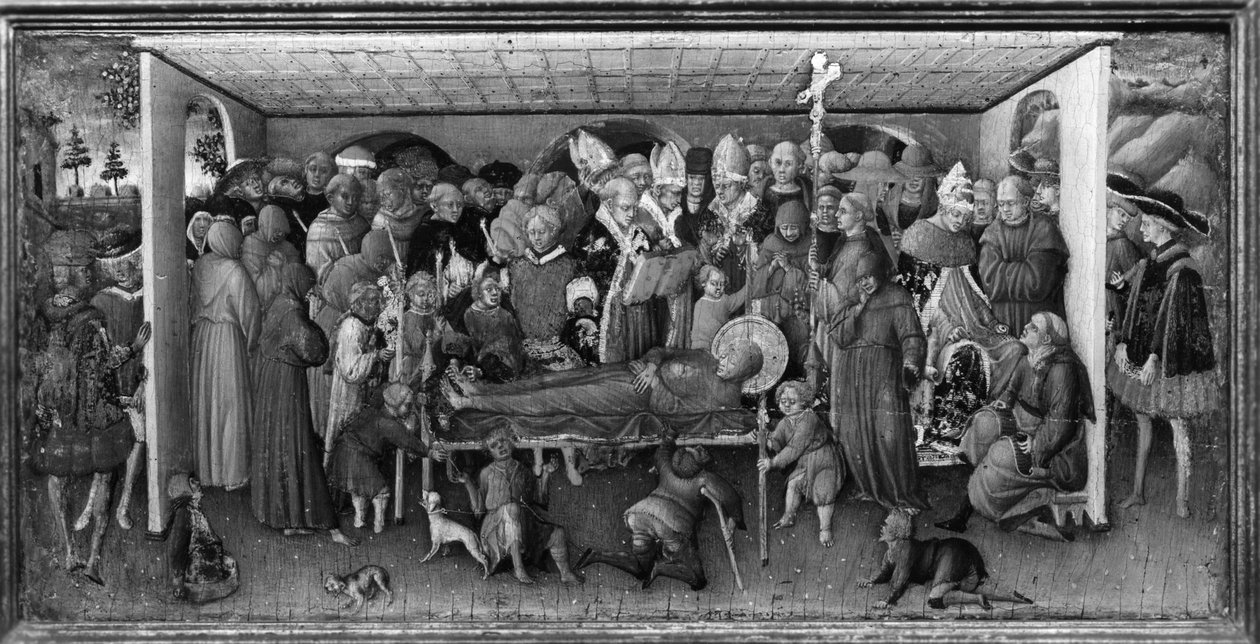 Pogrzeb św. Franciszka z Asyżu autorstwa Bartolomeo Tommaso da di Foligno