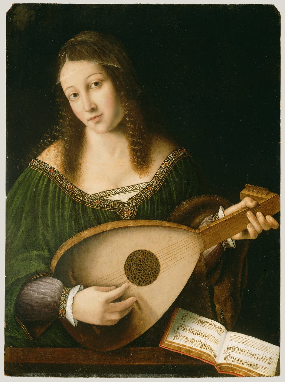 Pani grająca na lutni, ok. 1530 autorstwa Bartolomeo Veneto