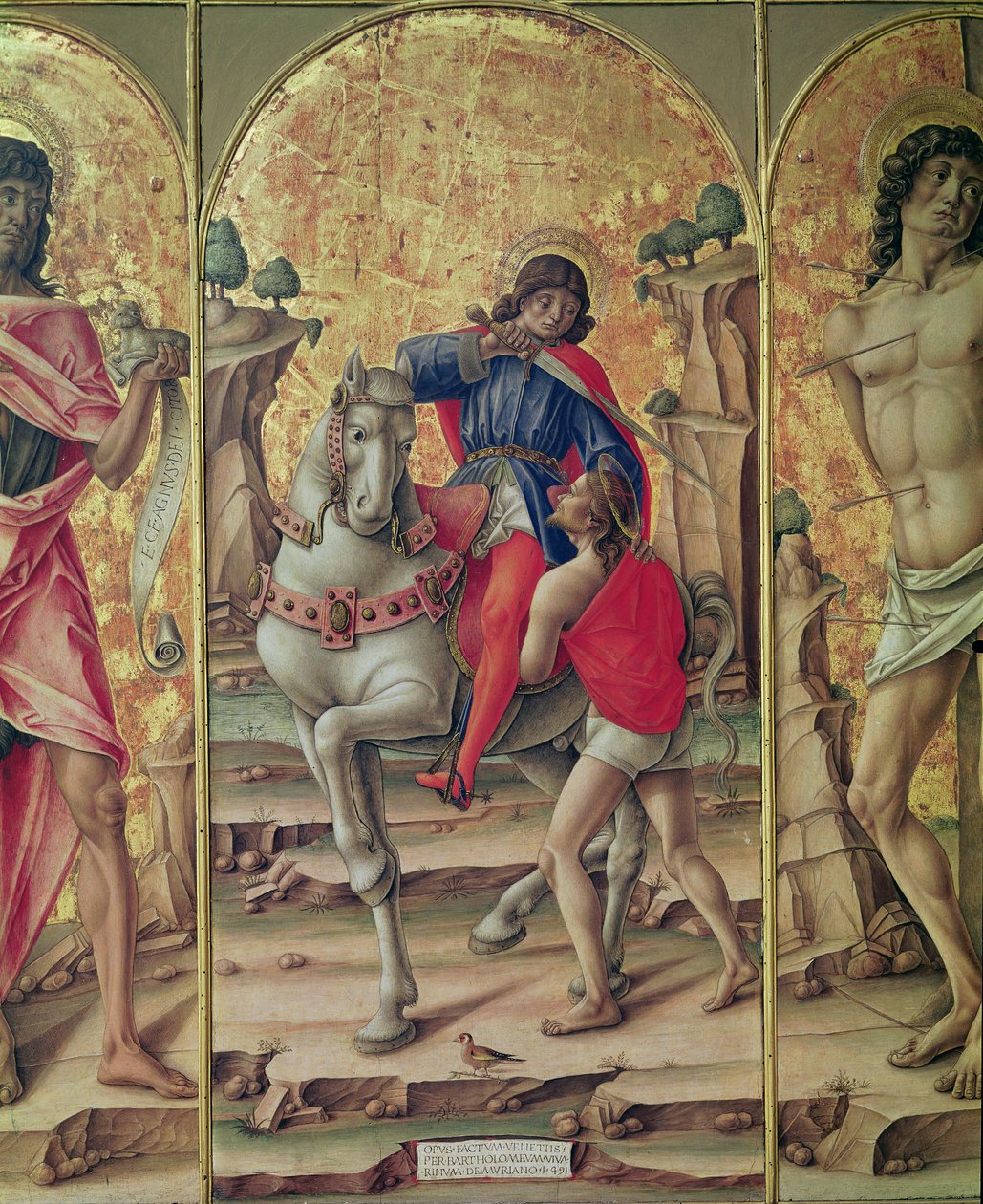 Dobroczynność św. Marcina, panel centralny z Tryptyku św. Marcina autorstwa Bartolomeo Vivarini